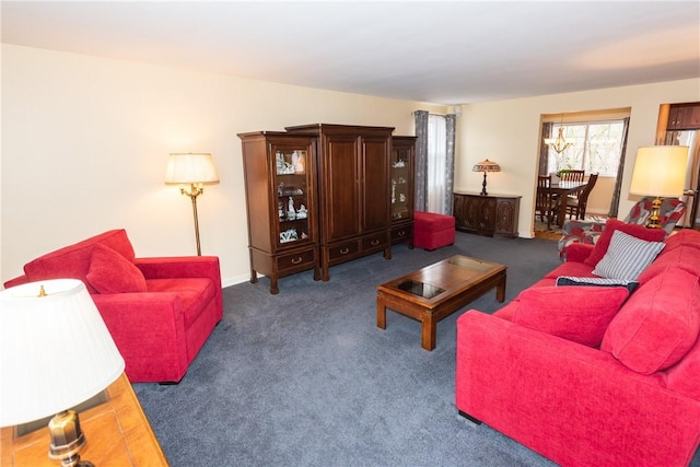 view of carpeted living area