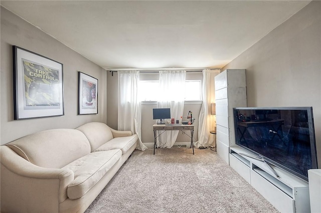 living room with carpet floors