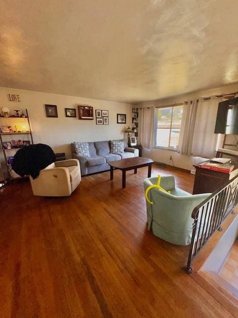 living area featuring wood finished floors