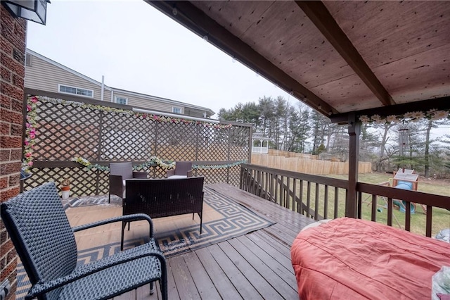 wooden deck with fence