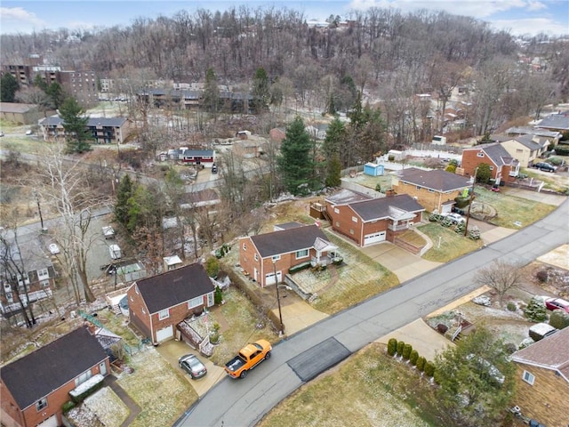 drone / aerial view with a residential view