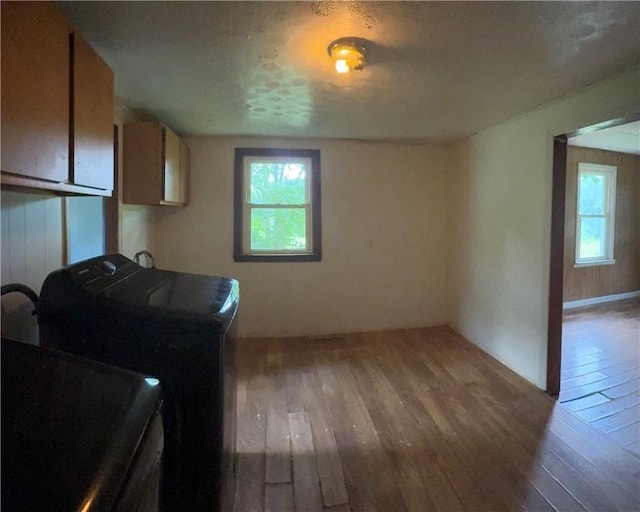 2343 Downing Ln, Hermitage, PA 16148 - washroom with hardwood / wood-style floors, cabinet space, and washer and clothes dryer