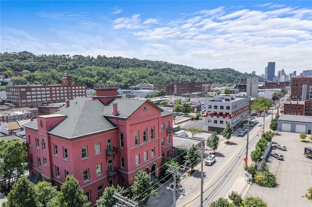 birds eye view of property featuring a view of city