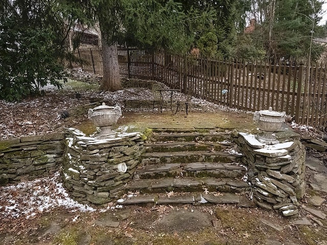 view of yard with fence