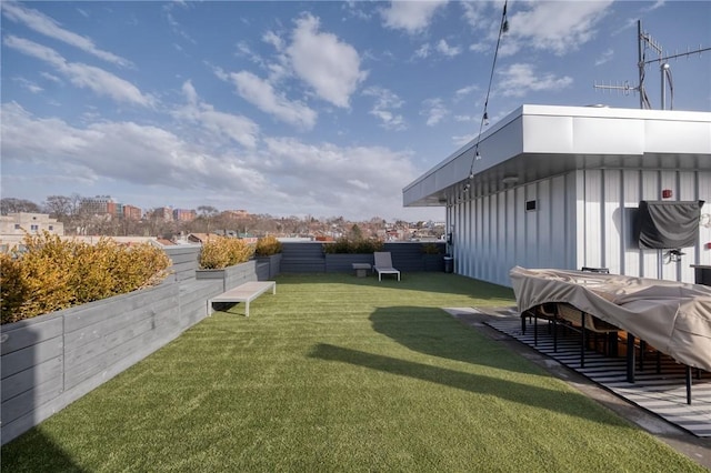 view of yard featuring fence