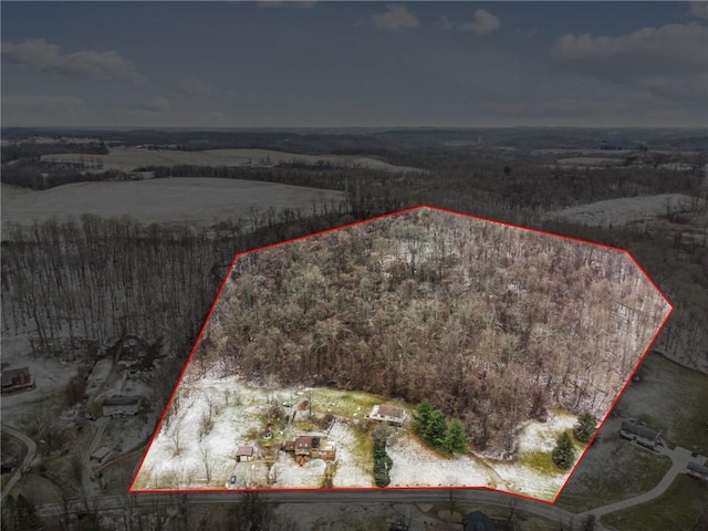 aerial view with a rural view