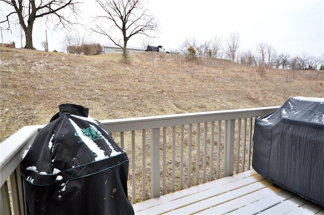 deck featuring area for grilling