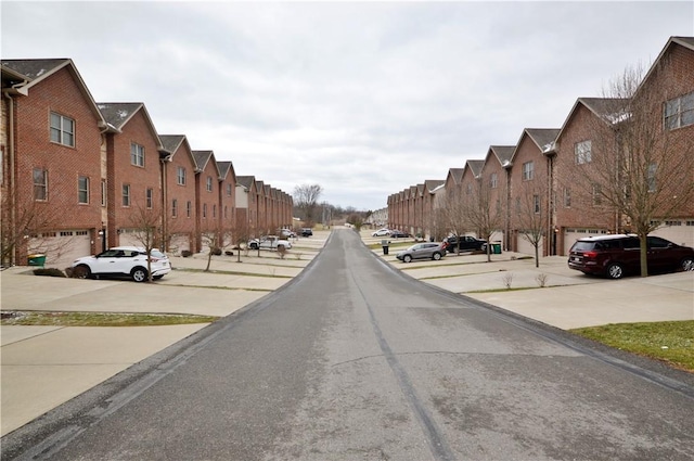 view of road featuring a residential view