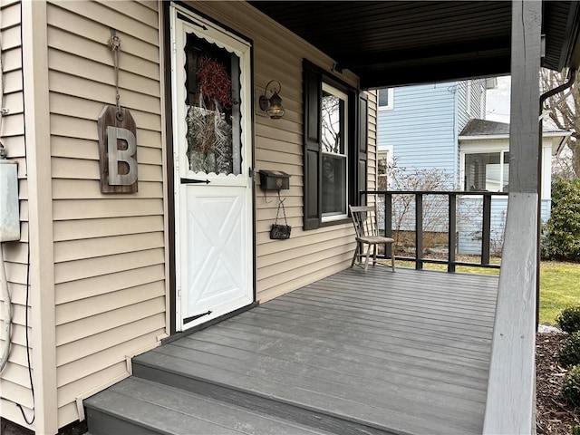 wooden deck with a porch