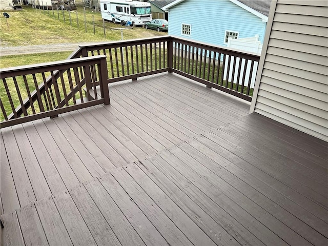 deck with a lawn