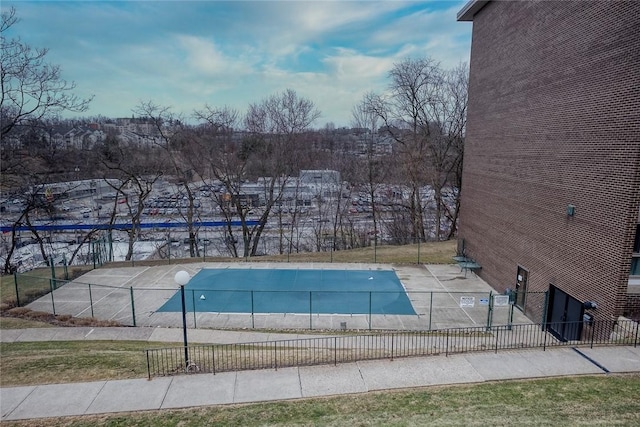 community pool with fence