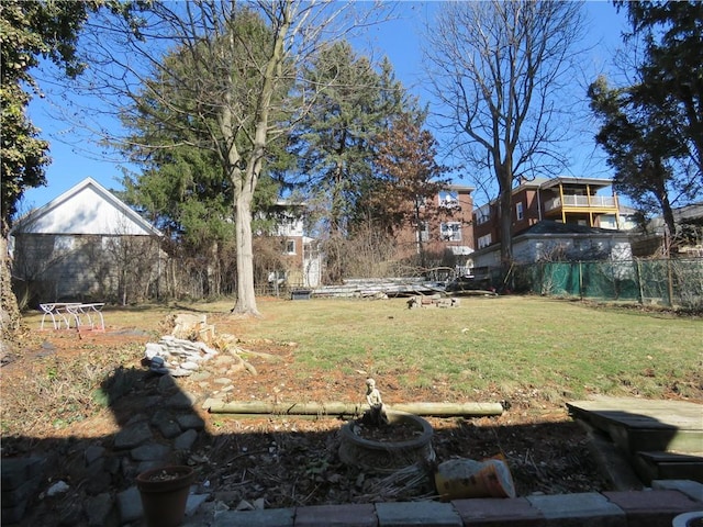 view of yard with fence