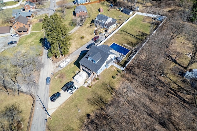 drone / aerial view featuring a residential view