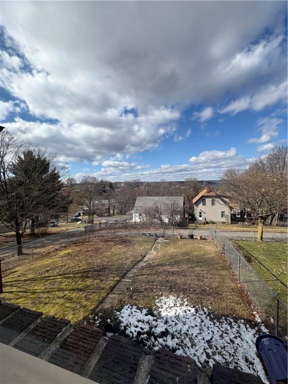 view of yard with fence