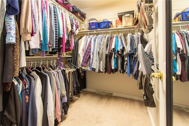 spacious closet featuring carpet floors