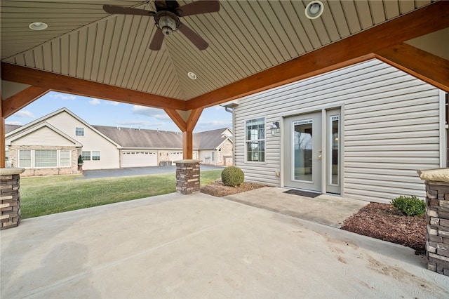 view of patio / terrace with a ceiling fan