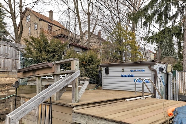 wooden terrace with fence