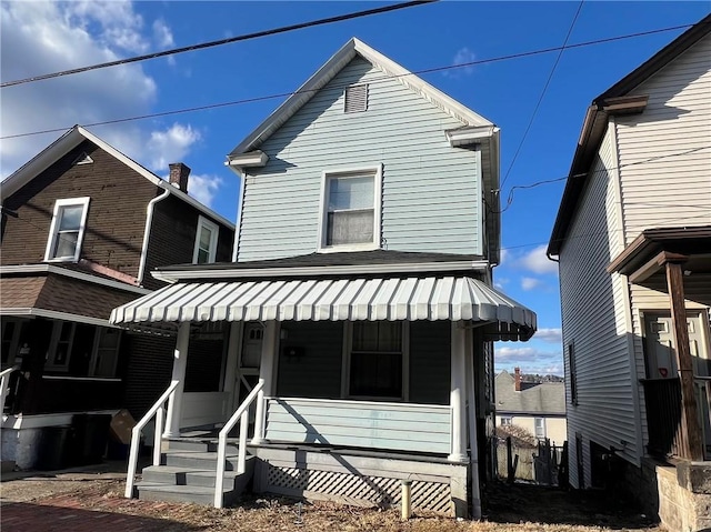 view of front of house featuring covered porch