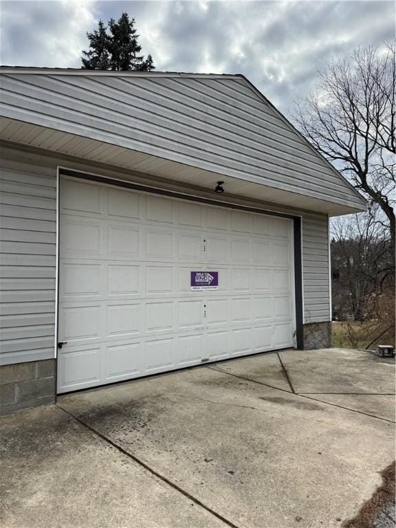 view of garage