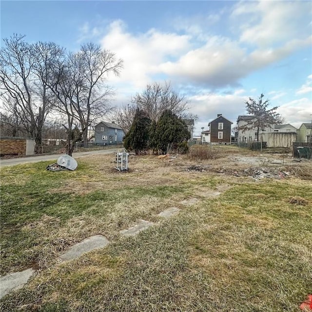 view of yard with fence