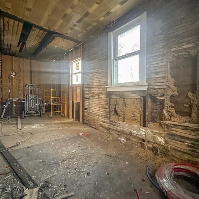 view of unfinished attic