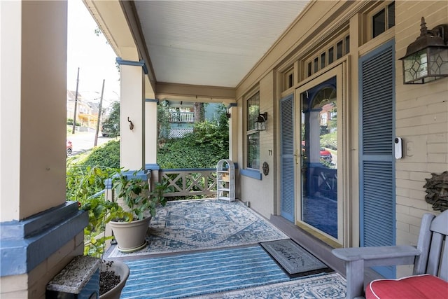 exterior space featuring covered porch