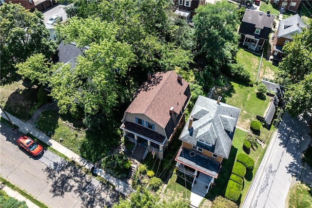 aerial view featuring a residential view