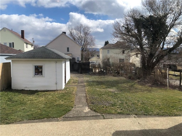 view of yard with fence