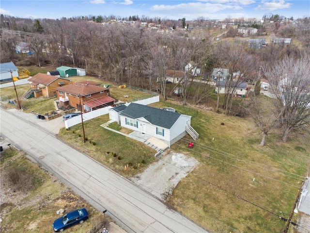 aerial view with a residential view