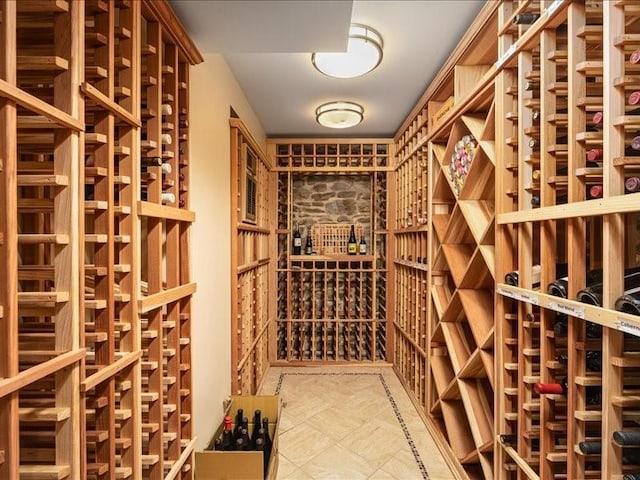 view of wine cellar