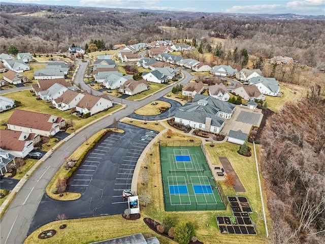 aerial view with a residential view