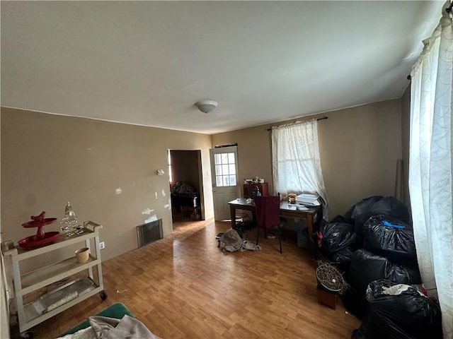 interior space with wood finished floors