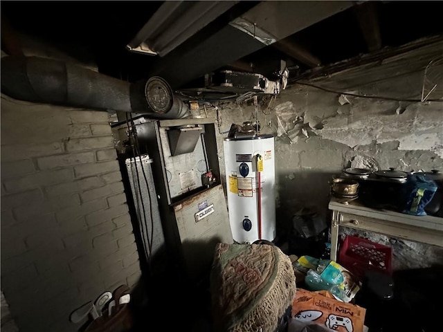 interior space featuring water heater