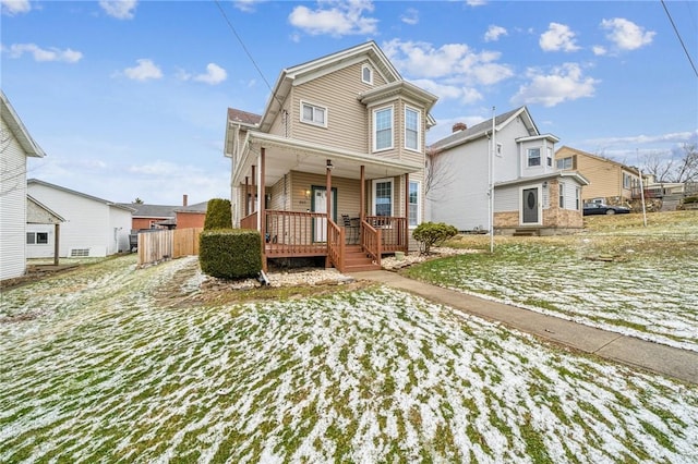 view of front of home with a porch