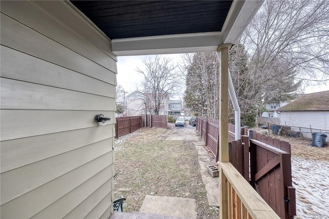 view of yard featuring fence