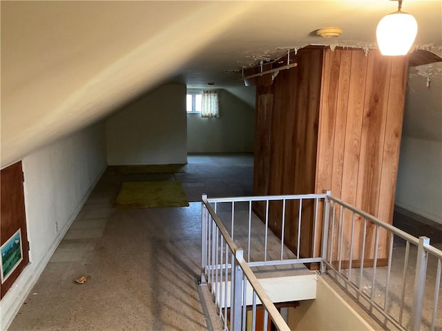 bonus room with vaulted ceiling