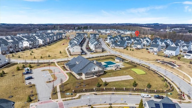 drone / aerial view featuring a residential view