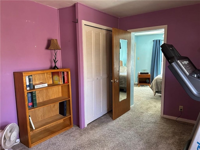 corridor with carpet floors