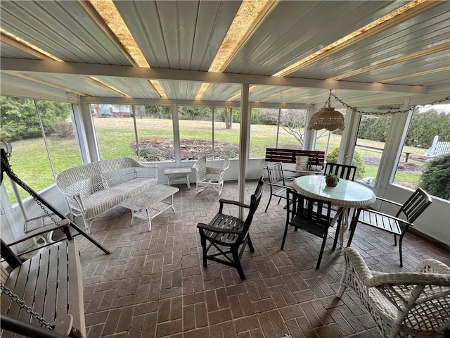 view of unfurnished sunroom