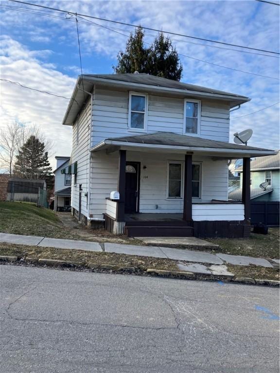 view of front of property with a porch