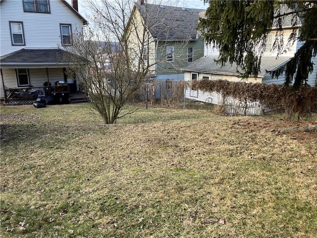 view of yard with fence