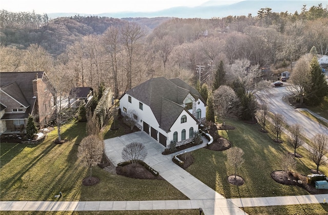 aerial view with a view of trees