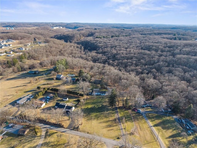 drone / aerial view with a view of trees