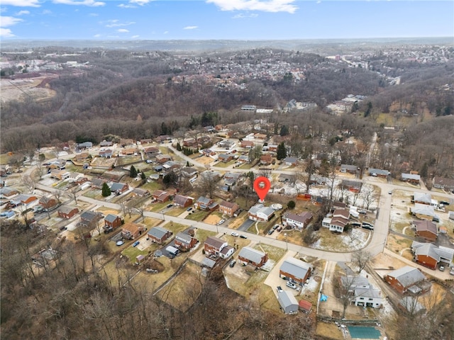 drone / aerial view featuring a residential view