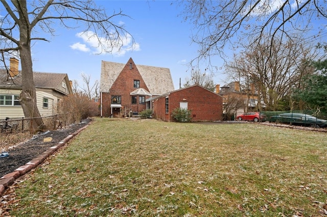 view of yard with fence