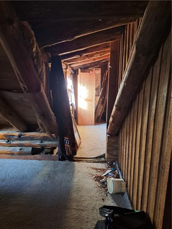 view of unfinished attic