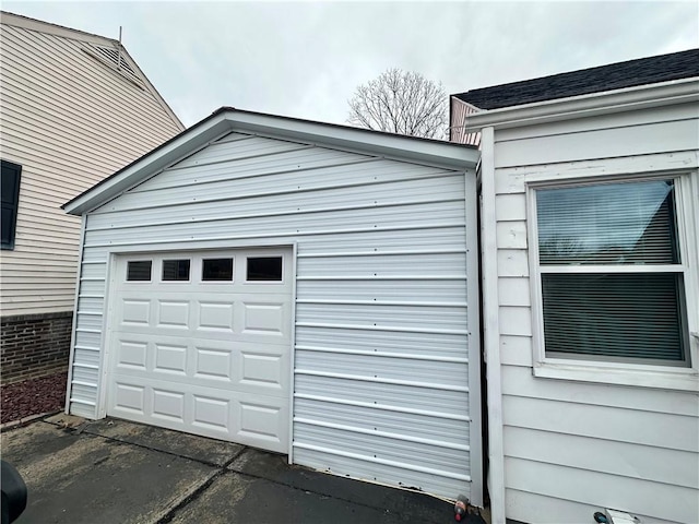 view of garage