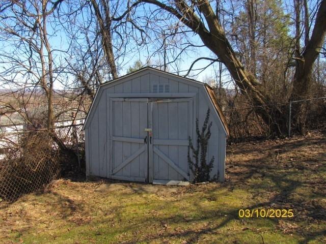 view of shed