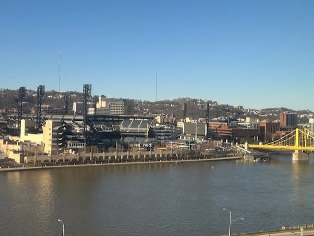 property view of water with a city view