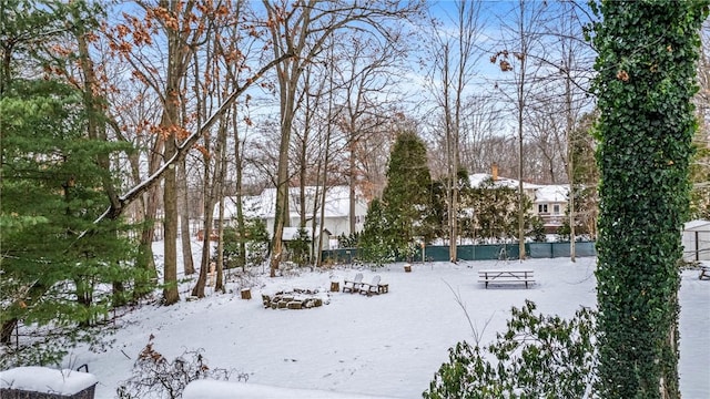 view of snowy yard